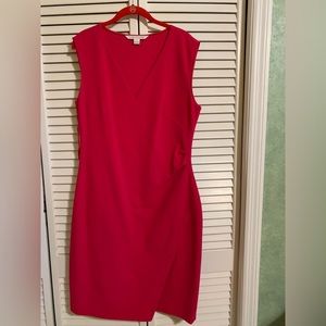 #5 Hot pink body hugging dress with slit in front